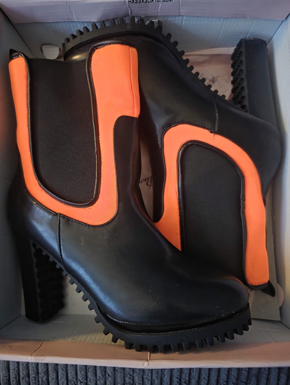 Black and Orange Accented Penny Loves Kenny Fargo Boots